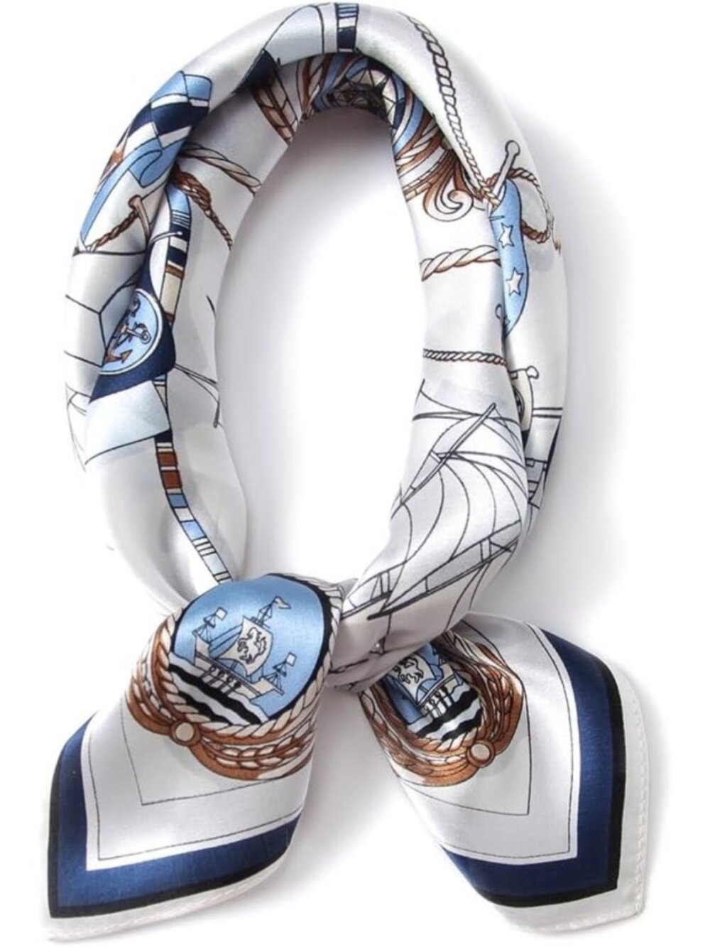 100% Silk Square Scarf for Hair - Versatile Neckerchief & Headscarf, 25.6